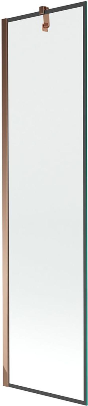 MEXEN/S - Next vaňová zástena FIX 50 x 150 cm, čierna dekor, ružové zlato 895-050-000-00-70-60