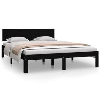 Rám postele čierny masívna borovica 140 × 200 cm, 810499