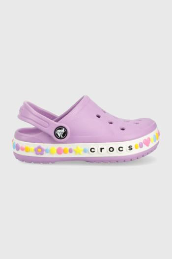 Detské šľapky Crocs fialová farba