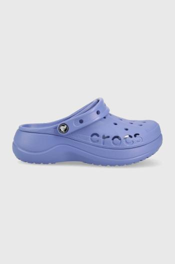 Šľapky Crocs Baya Platform Clog dámske, fialová farba, na platforme, 208186