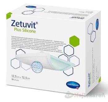 Zetuvit Plus Silicone kompres sterilný 12,5 x 12,5 cm 10 ks