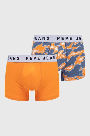 Boxerky Pepe Jeans 2-pak pánske, oranžová farba