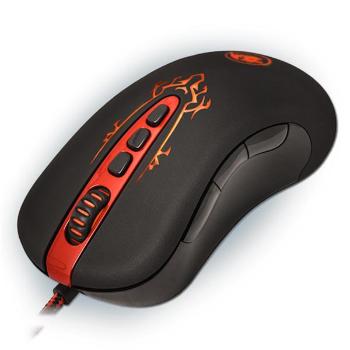 Redragon Myš Origin, 4000DPI, optická, 10tl., drôtová USB, čierno-červená, herná