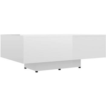 Konferenčný stolík biely vysoký lesk 85 × 55 × 31 cm drevotrieska (803386)