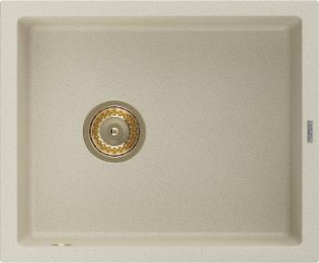 MEXEN/S MEXEN/S - Pedro granitový drez 1-miska 560 x 460 mm, béžová, sifón zlatá 6508561000-69-G