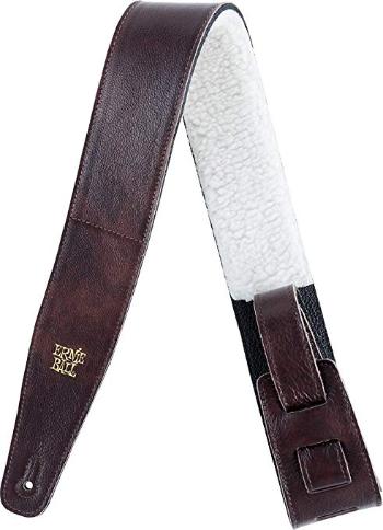 Ernie Ball 2.5" Adjustable Italian Leather Strap with Fur Padding - Chestnut