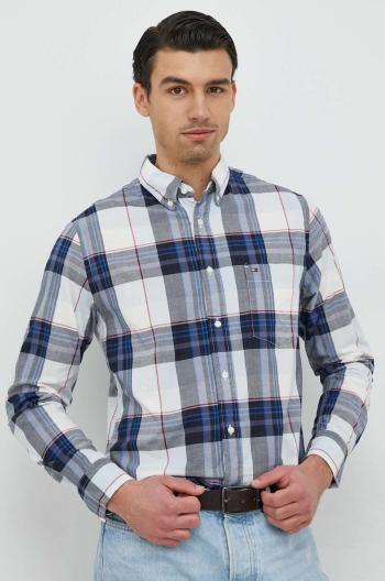 Bavlnená košeľa Tommy Hilfiger pánska, tmavomodrá farba, regular, s golierom button-down