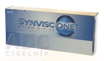 SYNVISC-ONE hylan G-F 20 viskoelastický materiál (s kys. hyalurónovou do kĺbov) 1x6 ml