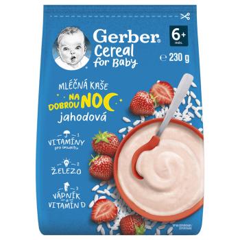 GERBER Kaša mliečna cereal jahodová Dobrú noc 230 g