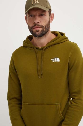 Bavlnená mikina The North Face M Simple Dome Hoodie pánska, zelená farba, s kapucňou, s potlačou, NF0A7X1JPIB1