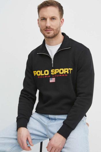 Mikina Polo Ralph Lauren pánska, čierna farba, s potlačou, 710835766