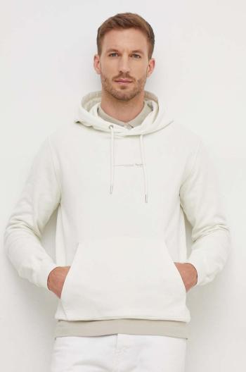 Bavlnená mikina Pepe Jeans Dave Hoodie pánska, béžová farba, s kapucňou, s potlačou, PM582561