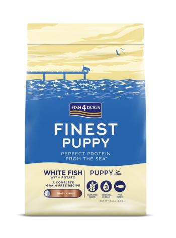 FISH4DOGS Granule malé pre šteniatka Finest biela ryba so zemiakmi 1,5kg, 2m+