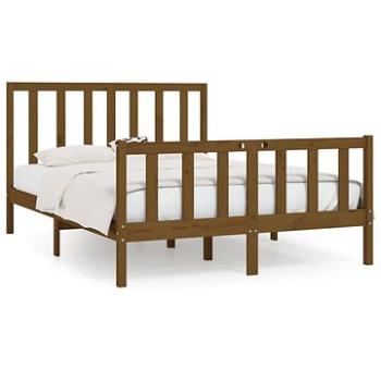 Rám postele medovo hnedý masívne drevo 160 × 200 cm, 3106846