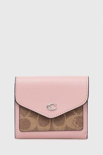 Kožená peňaženka Coach dámsky, ružová farba