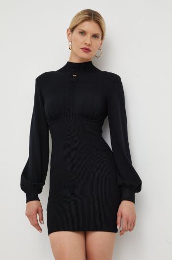 Šaty Elisabetta Franchi čierna farba, midi, priliehavá