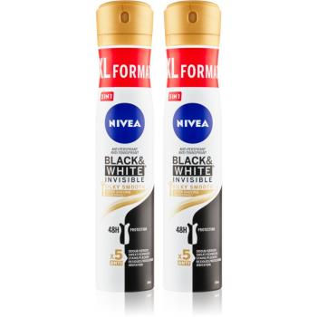 Nivea Black & White Invisible Silky Smooth antiperspirant v spreji (výhodné balenie)