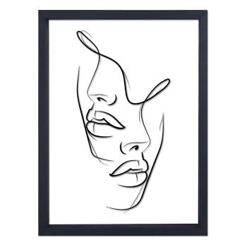 Sklenený obraz v čiernom ráme Vavien Artwork Faces, 32 x 42 cm