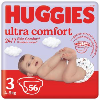 HUGGIES® Ultra Comfort Jumbo Plienky jednorazové 3 (4-9 kg) 56 ks