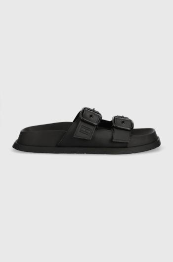 Šľapky Tommy Jeans FANCY SANDAL dámske, čierna farba, EN0EN02136