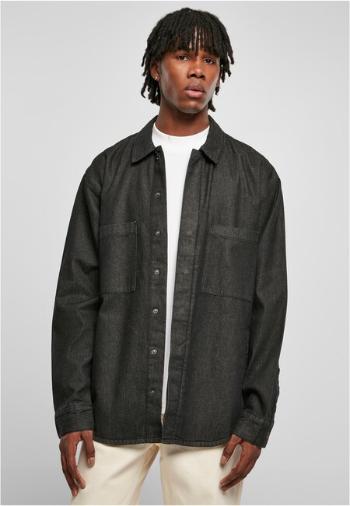 Urban Classics Oversized Denim Pocket Shirt realblack washed - XXL