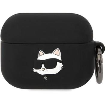 Karl Lagerfeld 3D Logo NFT Choupette Head Silikónové Puzdro na Airpods Pro Black (KLAPRUNCHK)