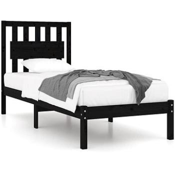 Rám postele čierny masívna borovica 100 × 200 cm, 3103927