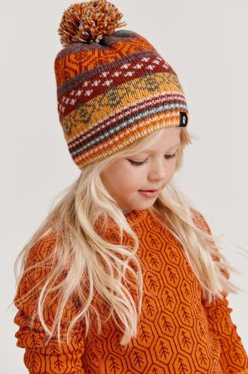 Detská čiapka Reima Pohjoinen oranžová farba biela, vlnená