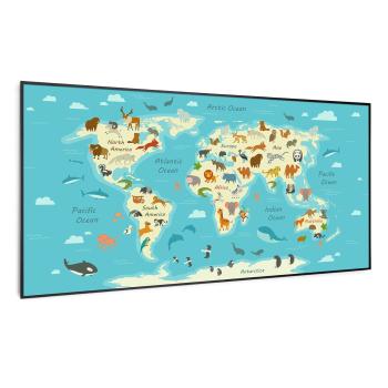 Klarstein Wonderwall Air Art Smart, infračervený ohrievač, mapa so zvieratami, 120 x 60 cm, 700 W