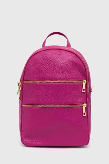 Kožený ruksak Answear Lab X limitovaná kolekcia SISTERHOOD dámsky, ružová farba, malý, jednofarebný