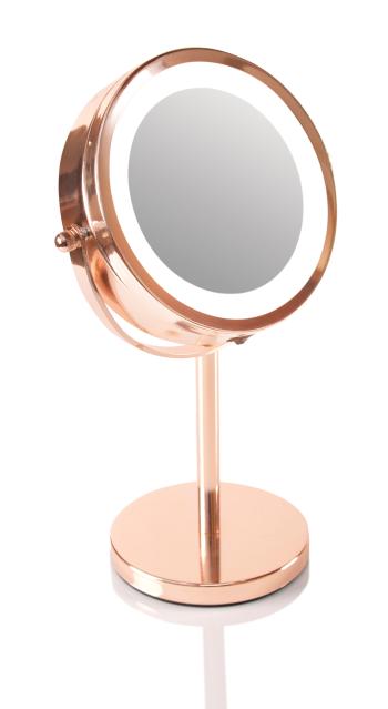 Rio-Beauty Obojstranné kozmetické zrkadlo (Rose Gold Mirror)