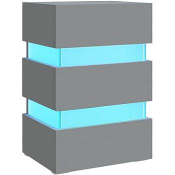 SHUMEE - Nočný stolík s LED sivý 45 × 35 × 67 cm drevotrieska, 326842