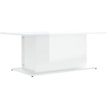 SHUMEE Konferenčný stolík biely vysoký lesk 102 × 55,5 × 40 cm drevotrieska, 810313