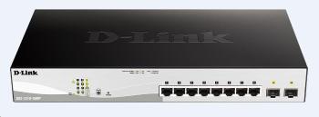 D-Link DGS-1210-10MP 10-port Gigabit Smart+ PoE Switch, 8x GbE PoE+, 2x SFP, PoE 130W, fanless