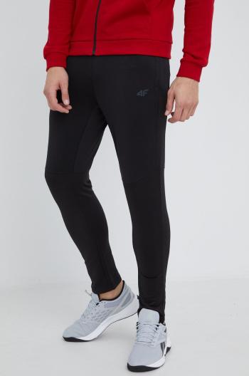 Tréningové nohavice 4F pánske, čierna farba, jednofarebné