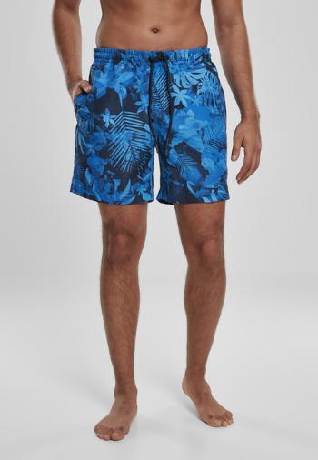 Urban Classics Pattern Swim Shorts blue flower - XXL