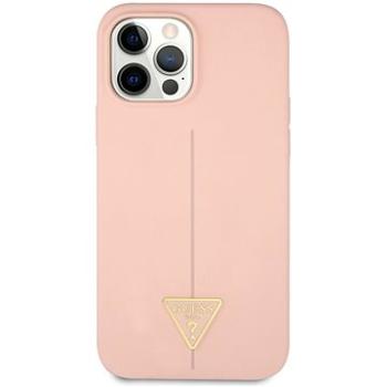 Guess Silicone Line Triangle kryt na Apple iPhone 12/12 Pro Pink (GUHCP12MSLTGP)