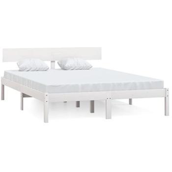 Rám postele biely masívna borovica 160 × 200 cm, 810158