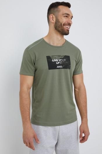Športové tričko CMP zelená farba, s potlačou
