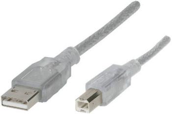 Renkforce #####USB-Kabel USB 2.0 #####USB-A Stecker, #####USB-B Stecker 1.80 m priehľadná