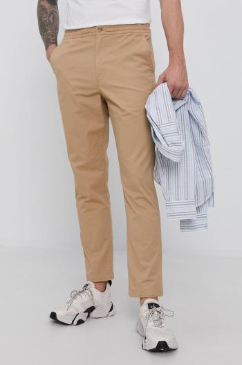 Nohavice Polo Ralph Lauren pánske, béžová farba, rovné