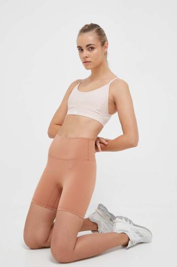 Športová podprsenka Reebok Lux béžová farba, jednofarebná