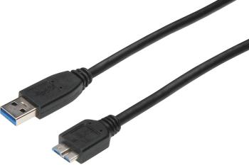 USB 3.0 prepojovací kábel [1x USB 3.0 zástrčka A - 1x micro USB 3.0 zástrčka B] 1.00 m čierna  Digitus