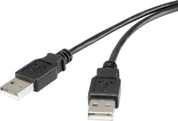 Renkforce #####USB-Kabel USB 2.0 #####USB-A Stecker, #####USB-A Stecker 1.80 m čierna pozlátené kontakty