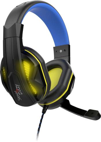 Steelplay HP47 herný headset s USB, jack 3,5 mm káblový cez uši čierna/modrá stereo