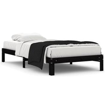 Rám postele čierny masívna borovica 100 × 200 cm, 810359