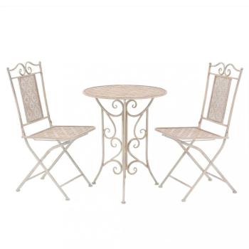 Záhradný bistro set 3 ks Dekorhome Bílá