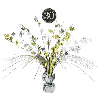 Amscan Dekorácia na stôl 30.narodeniny - Trblietavá zlatá 45,7 cm