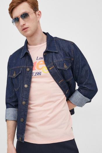 Bavlnené tričko Guess ružová farba, s potlačou