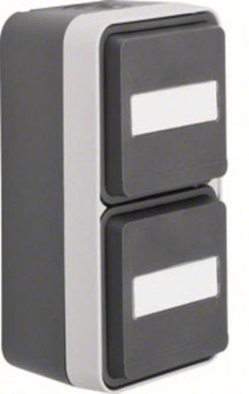 Berker   dvojitá zásuvka na omietku W.1 sivá, svetlo sivá 47703535